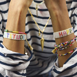 Rainbow HAPPY Beaded Bracelet