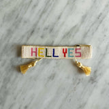 Rainbow HELL YES Beaded Bracelet