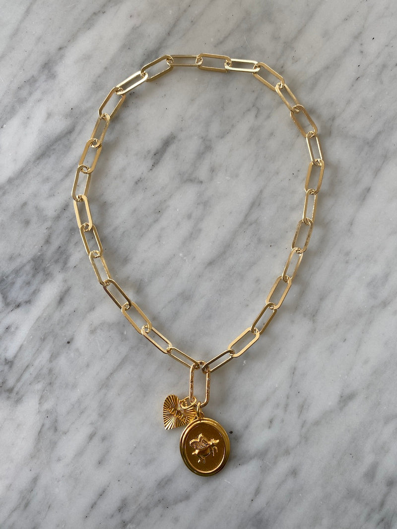 Gold-Filled Jumbo Link Collar Necklace with Clip