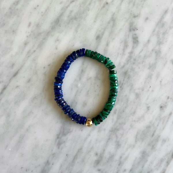 50/50 Malachite + Lapis Lazuli Stretch Bracelet