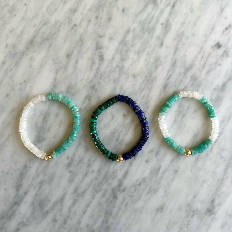 50/50 Malachite + Lapis Lazuli Stretch Bracelet