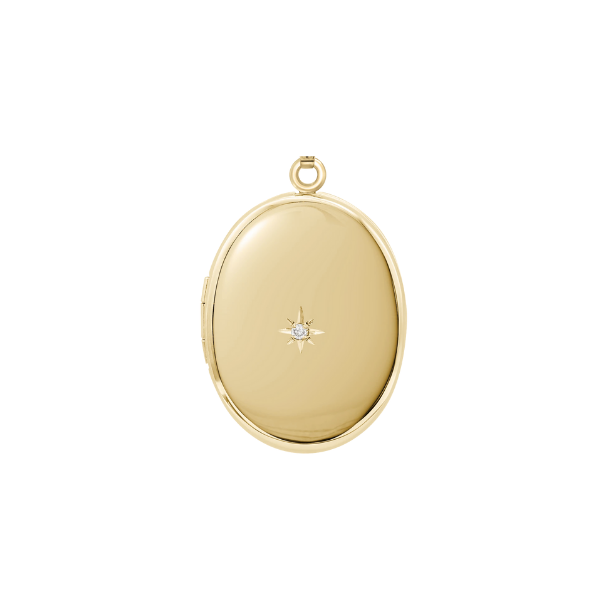 Oval Locket with Diamond Hart Custom Charm Jewelry