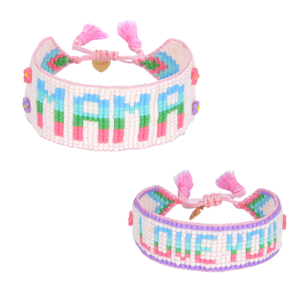 Mini & Me: MAMA + LOVE YOU Beaded Bracelet Set