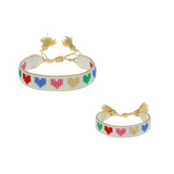 Mini & Me: Rainbow Hearts Beaded Bracelet Set
