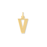 Flat Letter V Charm