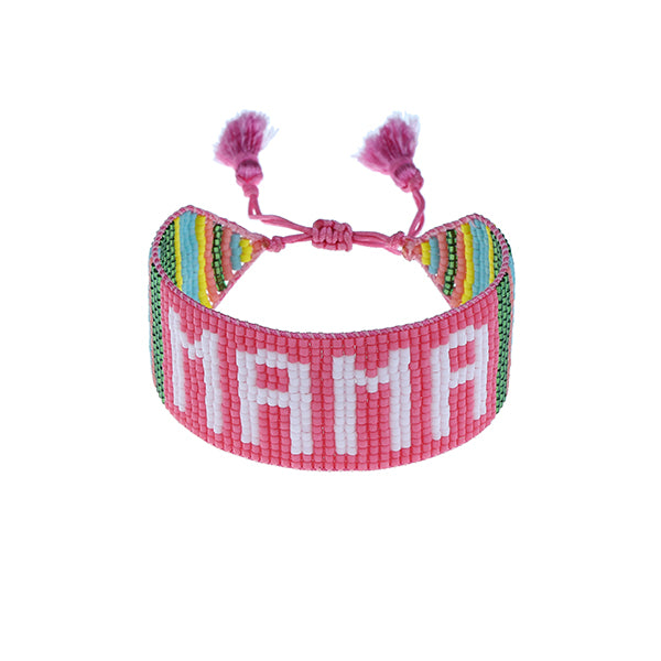 Pink MAMA Beaded Bracelet