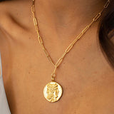 Long Link Chain with Janus Coin Charm